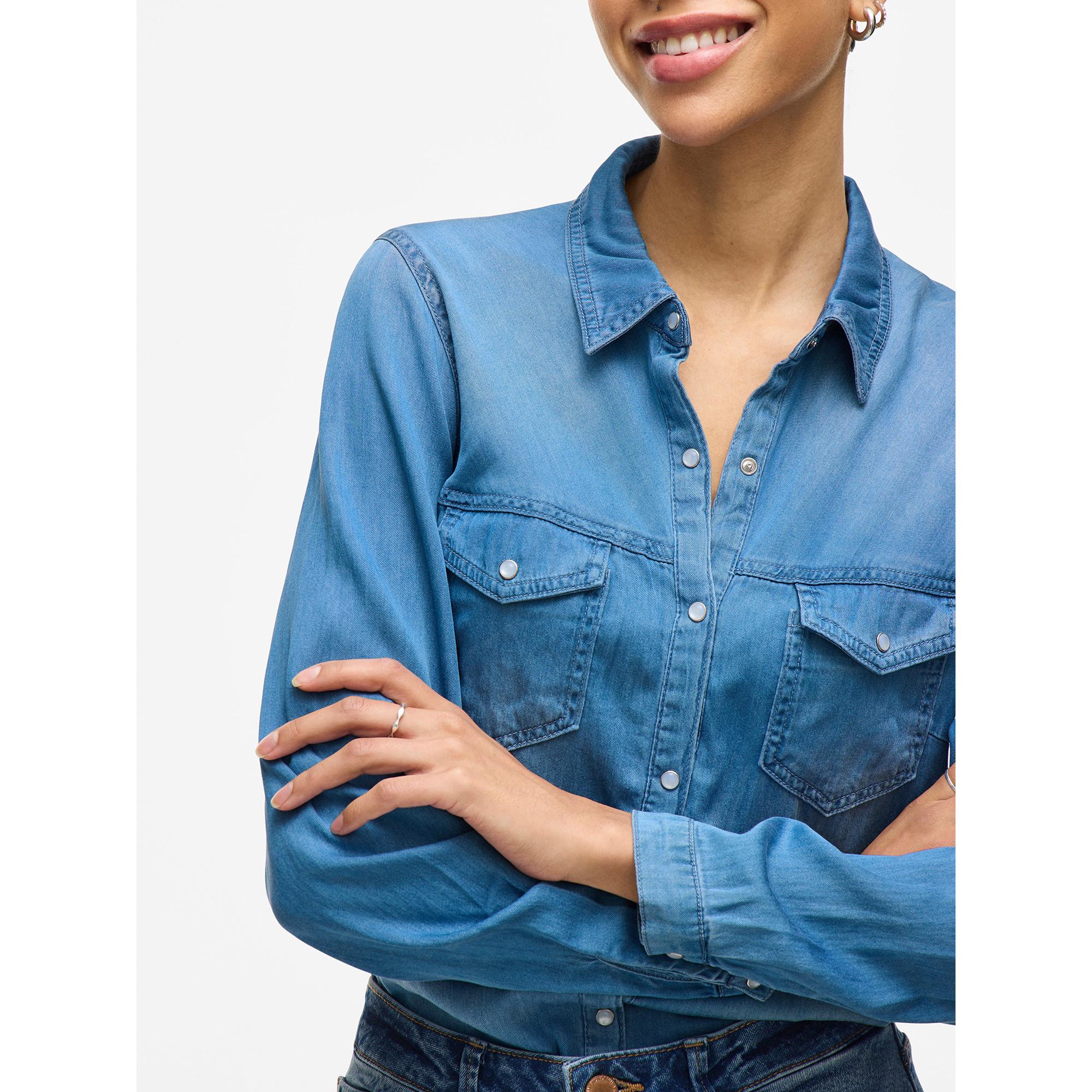 VILA Chemise en jean manches longues  