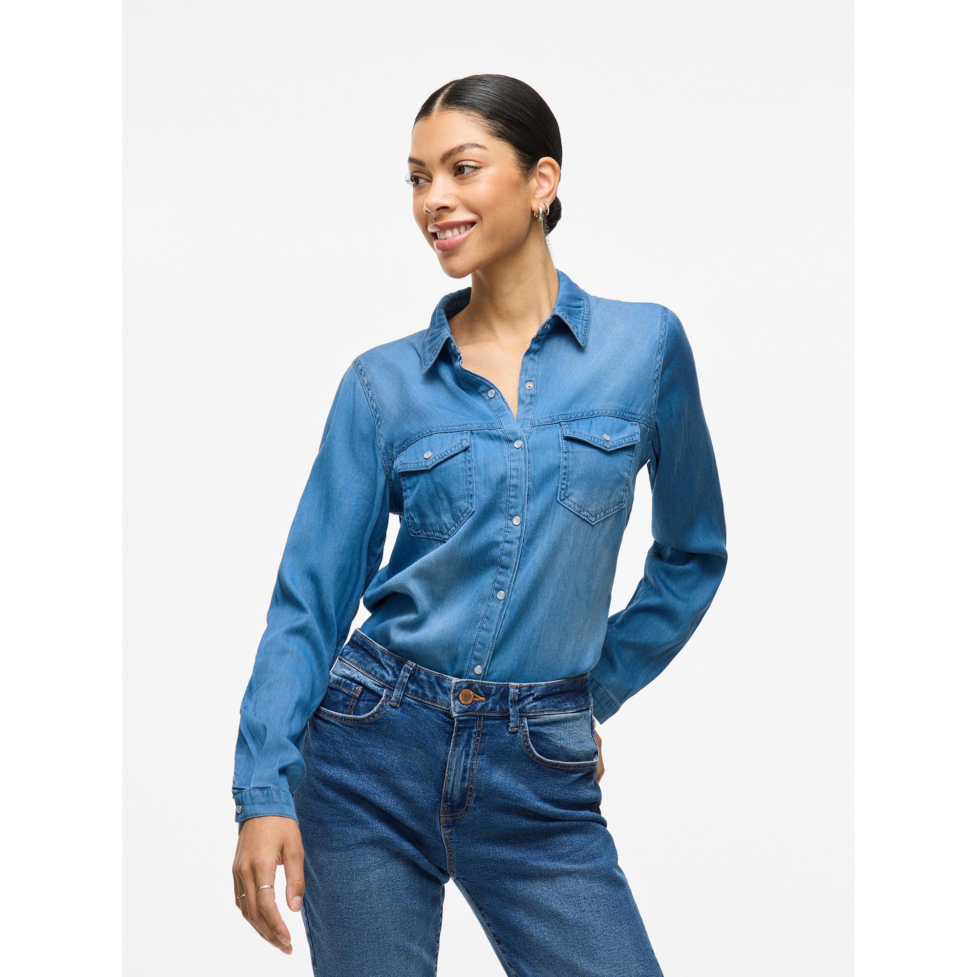 VILA Chemise en jean manches longues  