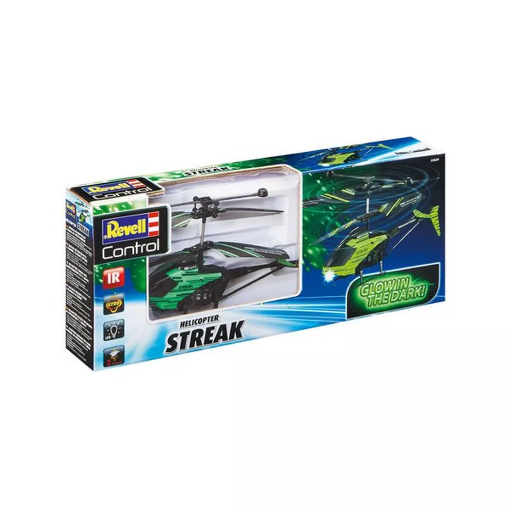 Revell - 23829 Glow in the Dark Helicopter – Streak, Multicolor