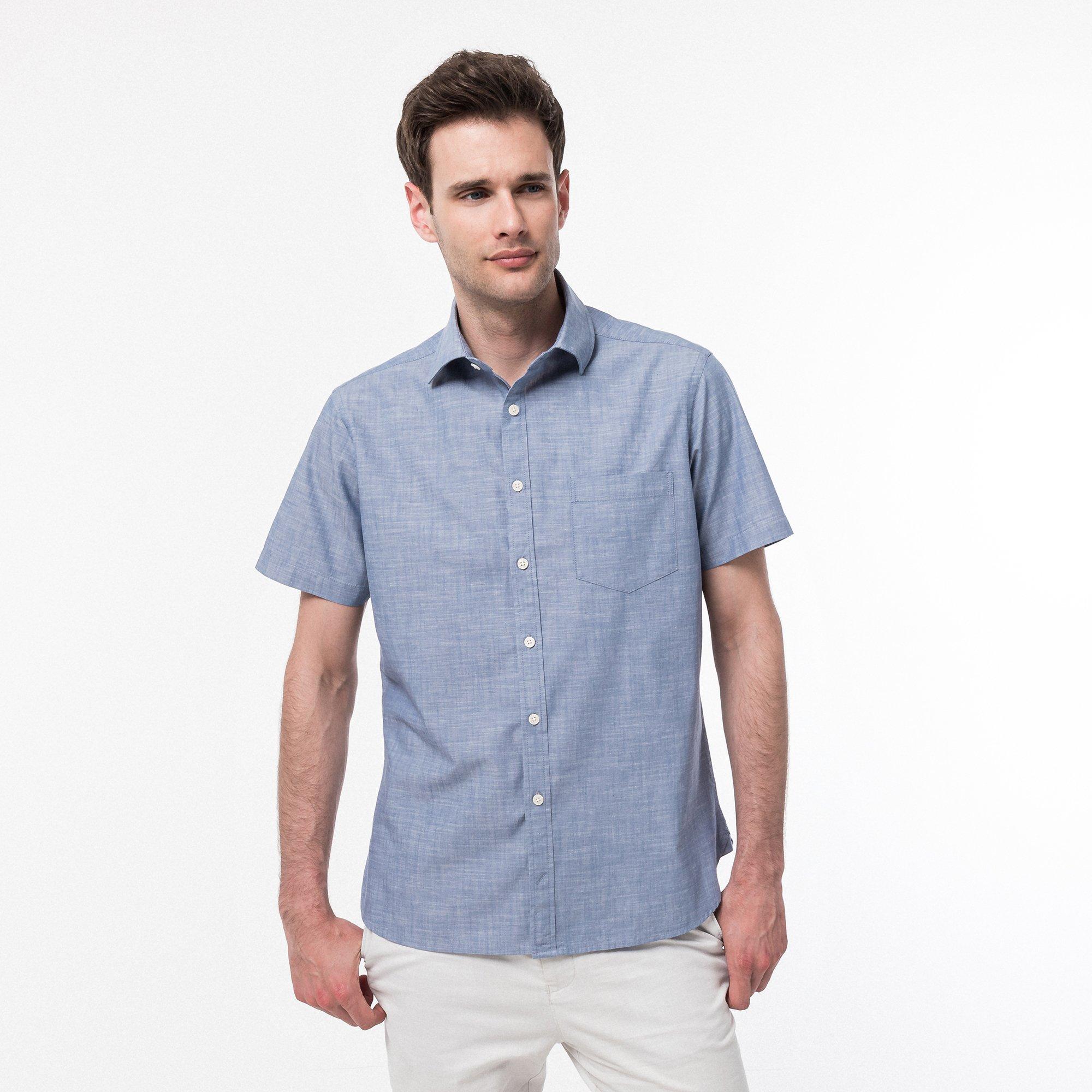 Image of Hemd, Modern Fit, Kurzarm Herren Indigo L