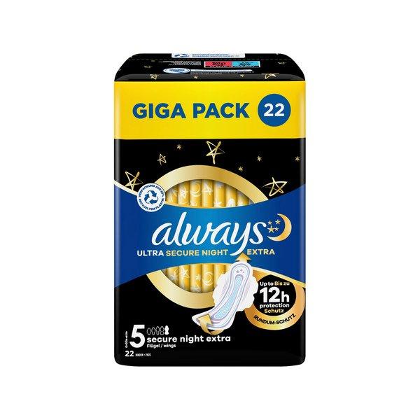 Image of Ultra Damenbinden Secure Night Extra Mit Flügeln (g5) Damen 22STK