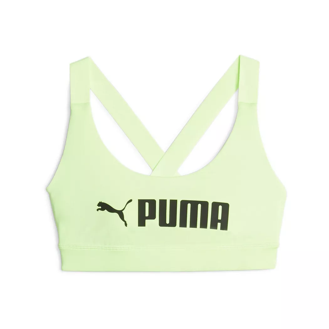 Puma Fit Mid Impact Sports Bra Yellow XXL