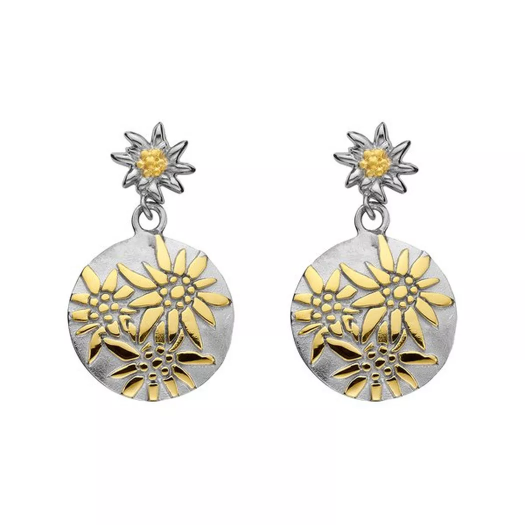 Swiss Edelweiss - Ohrhänger, 14mm, Silber