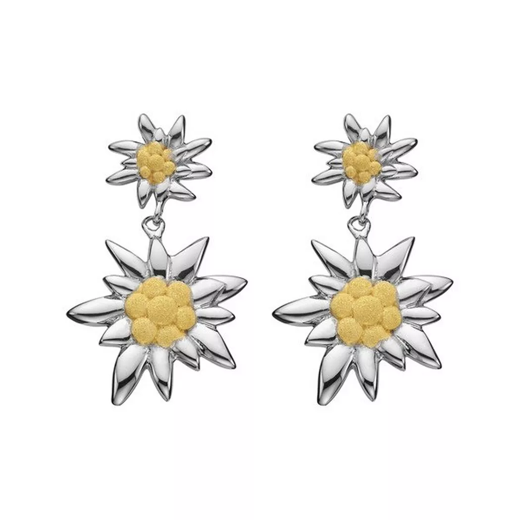 Swiss Edelweiss - Ohrhänger, 25mm, Silber