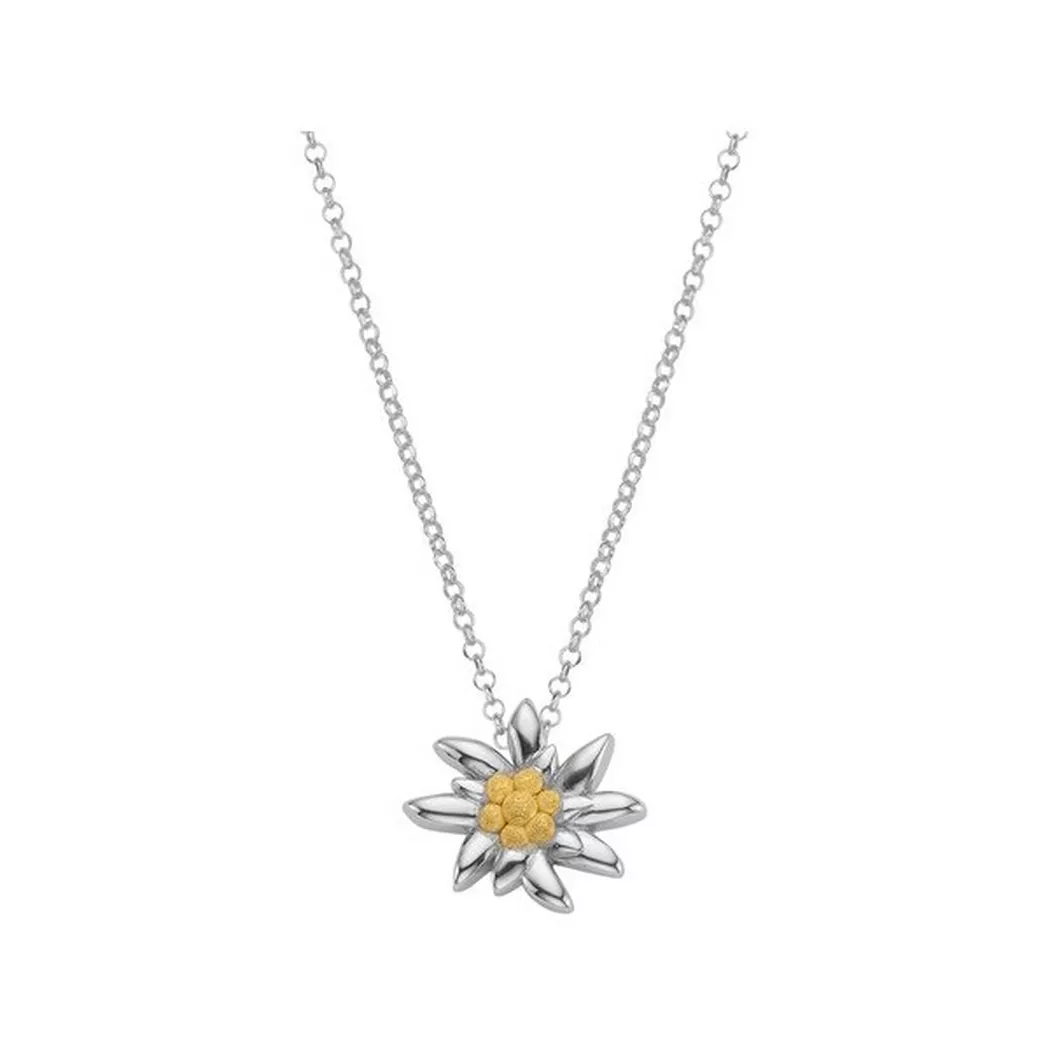 Swiss Edelweiss - Halskette mit Anhänger, 42.5CM, Silber 2