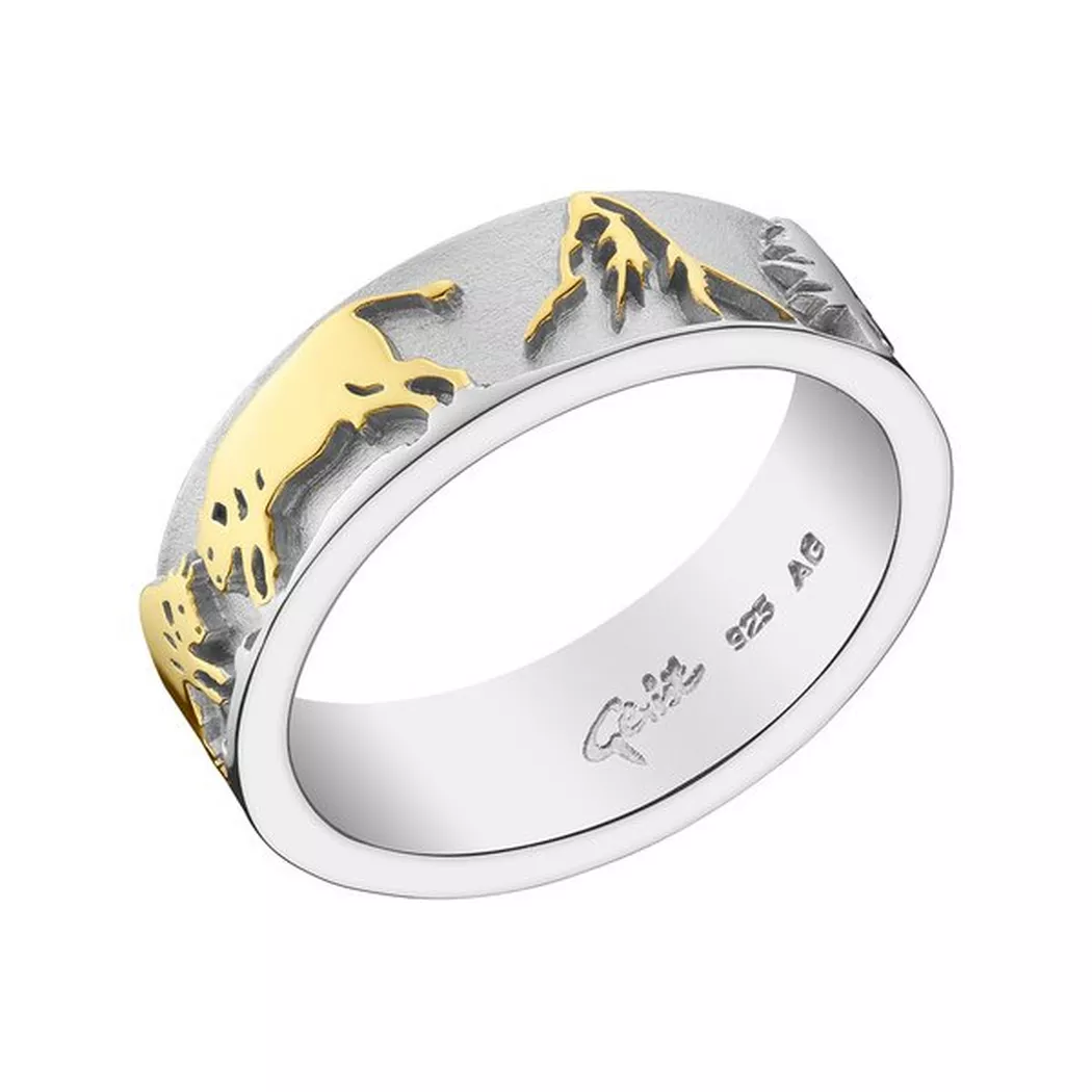 Swiss Edelweiss - Ring, Kühe, Matterhorn, Tannen, 66, Silber