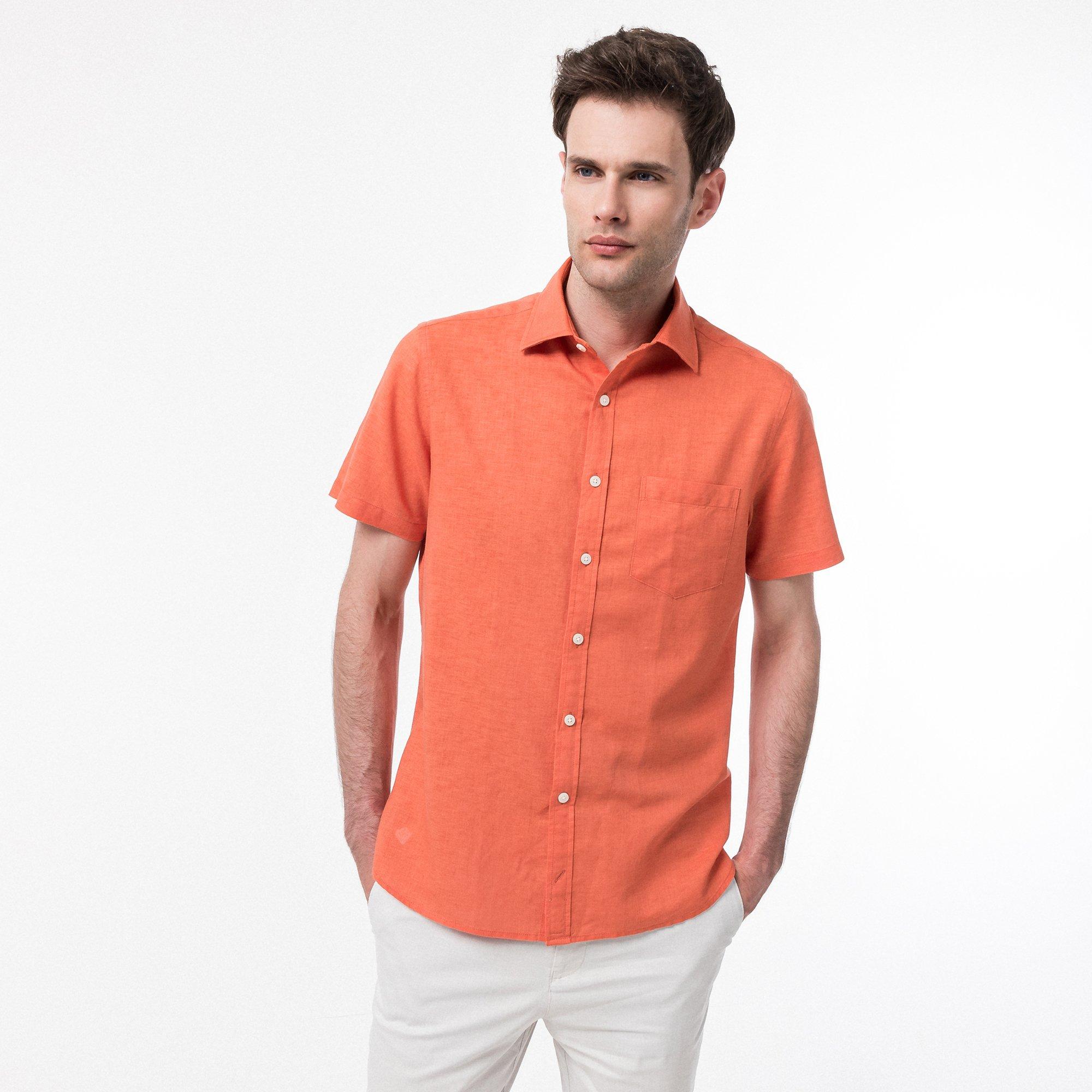 Image of Hemd, Modern Fit, Kurzarm Herren Apricot S