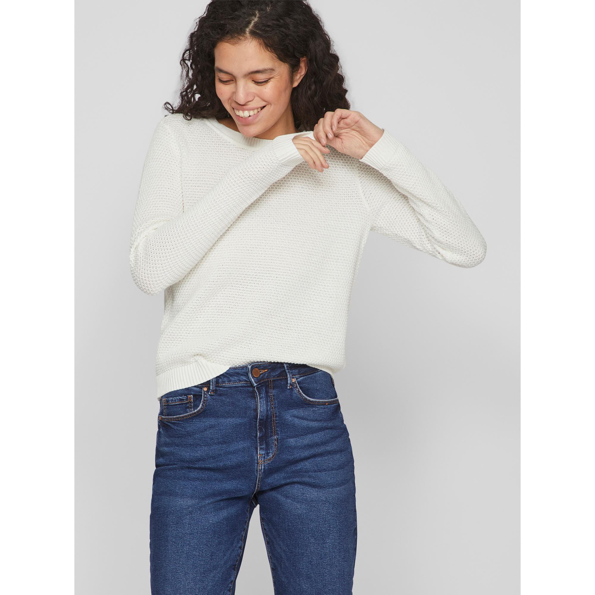 VILA Pull Col Rond Manches Longues  