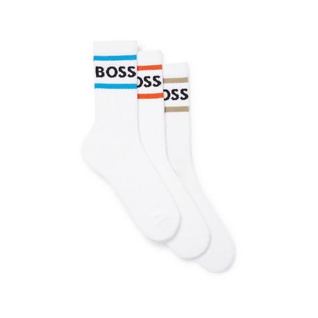 BOSS 3P Rib Stripe CC Wadenlange Socken Triopack  