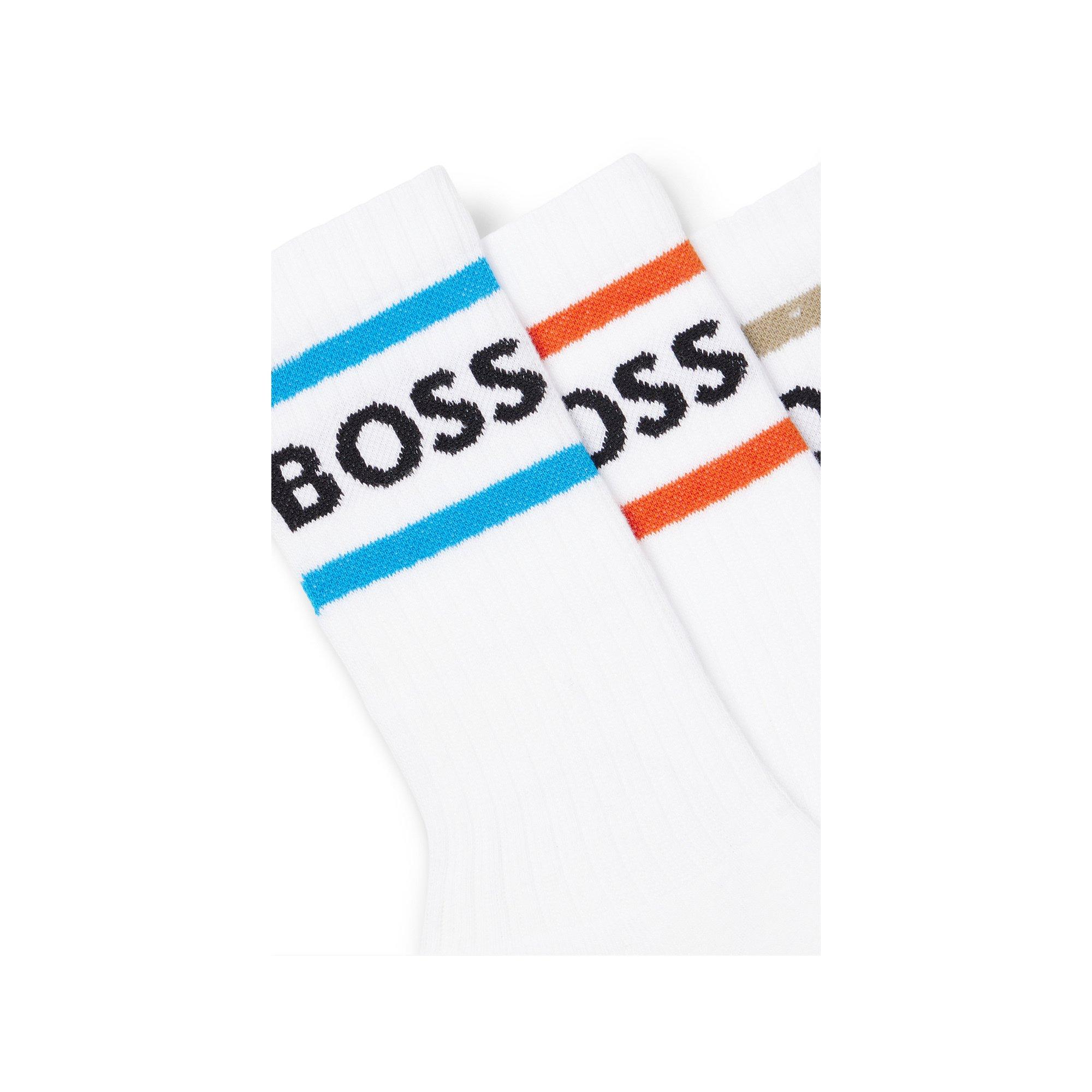 BOSS 3P Rib Stripe CC Wadenlange Socken Triopack  