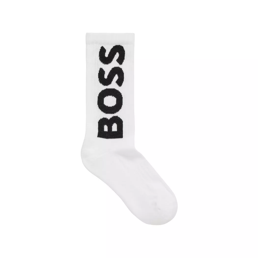 Boss QS Rib Logo CC Calf Socks White 39-42