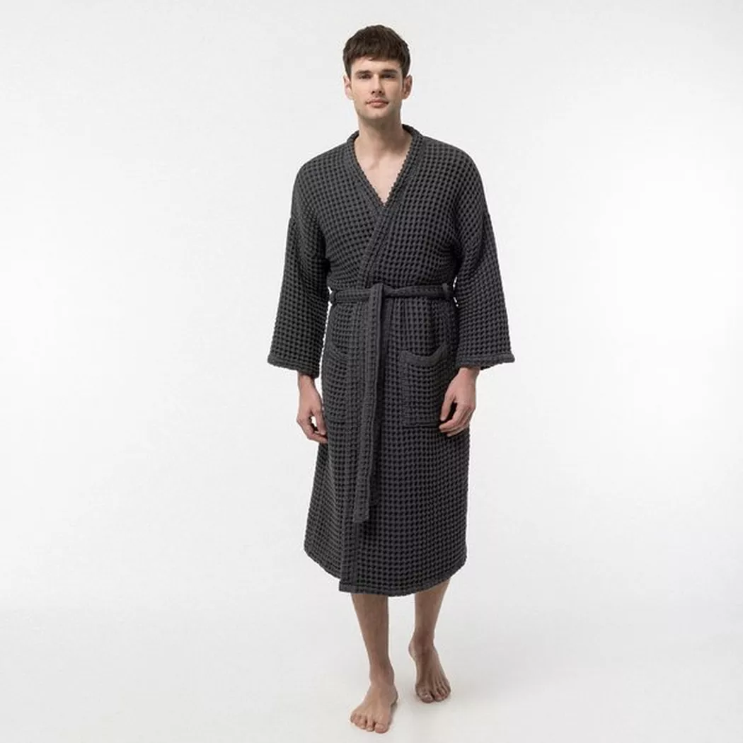 Manor - Bademantel, unisex, für Damen, Anthrazit, Größe S/M 4