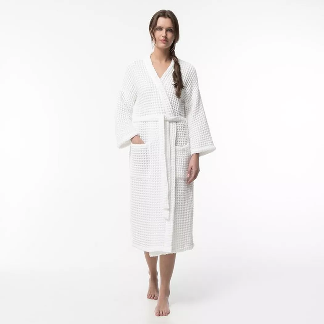 Manor - Bademantel, unisex, für Damen, Weiss, Größe S/M 2