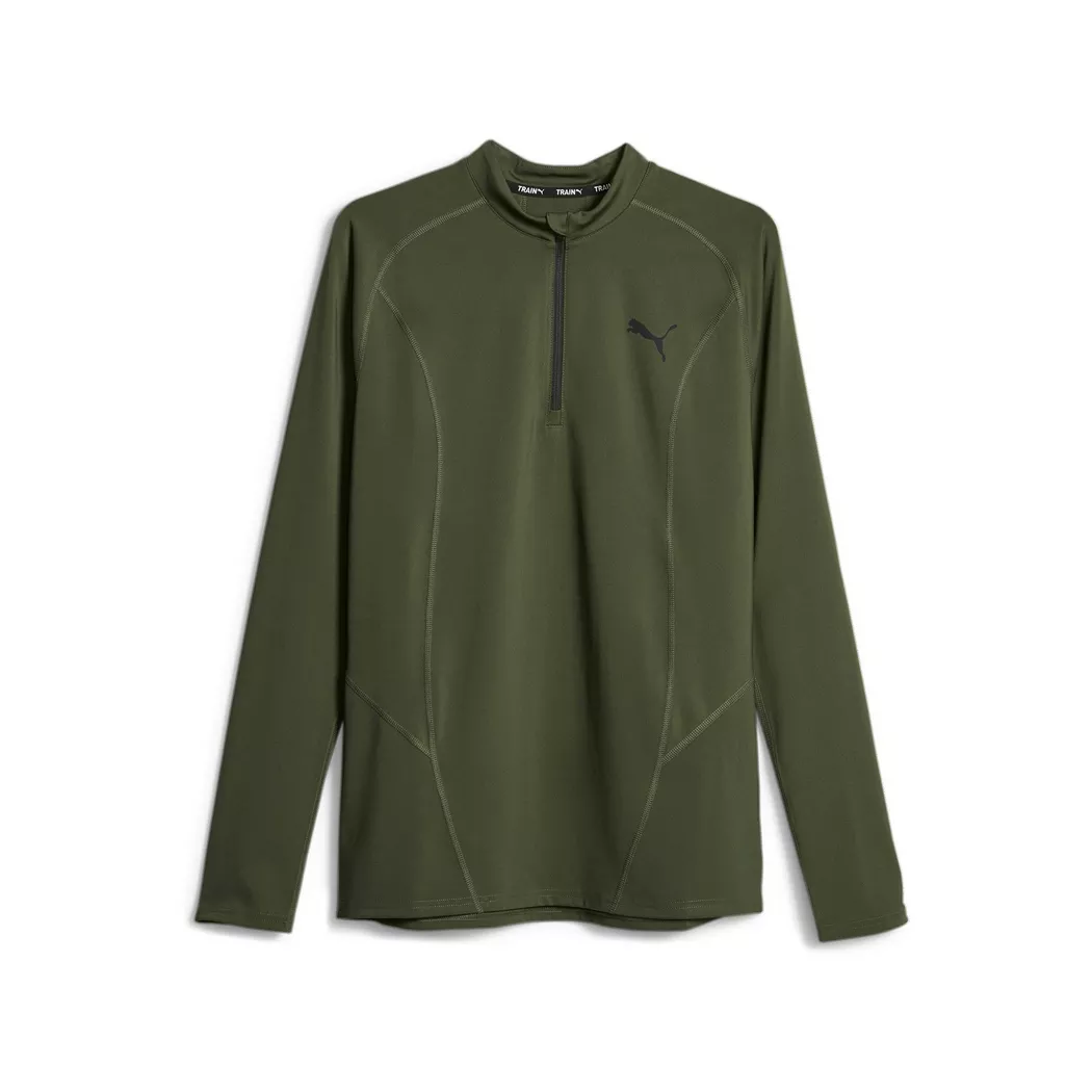 Puma - Thermoshirt, Half-Zip, langarm, für Herren, Dunkelgrün, Größe L