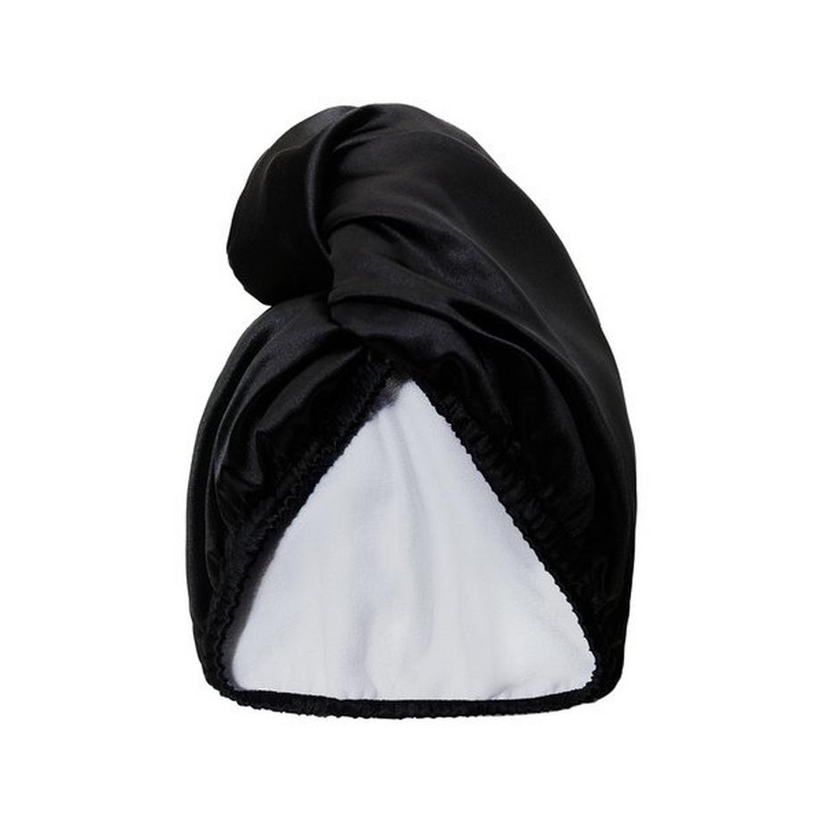 Glov Hairwrap satin black Serviette Turban Double Face Satin