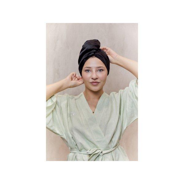 GLOV Hairwrap Satin Glov Hairwrap satin black Asciugamano turbante per capelli in raso e super assorbente a due lati 