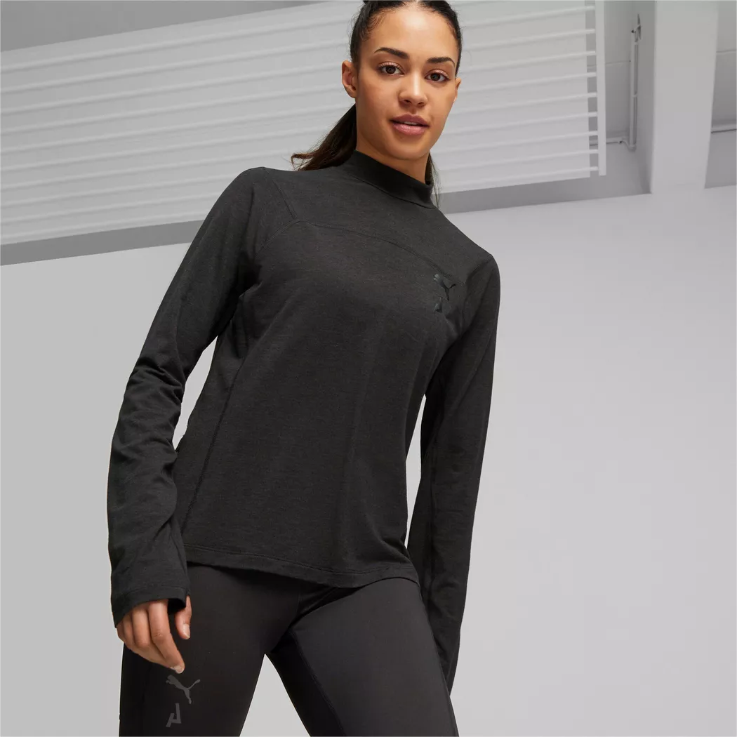 Puma - T-Shirt, Rundhals, langarm, für Damen, Black, Größe XS