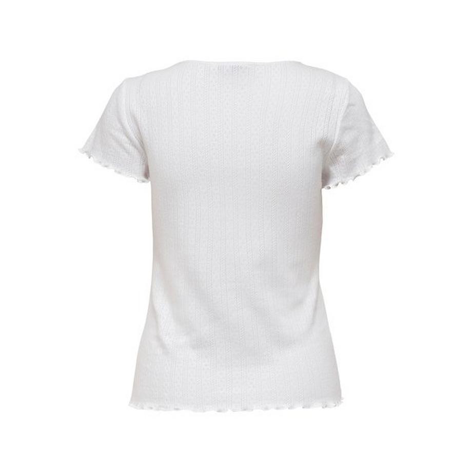 ONLY Carlotta Top a Costine Maniche Corte  