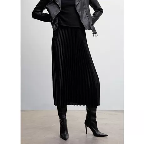 MANGO PLISADO2 Jupe Black