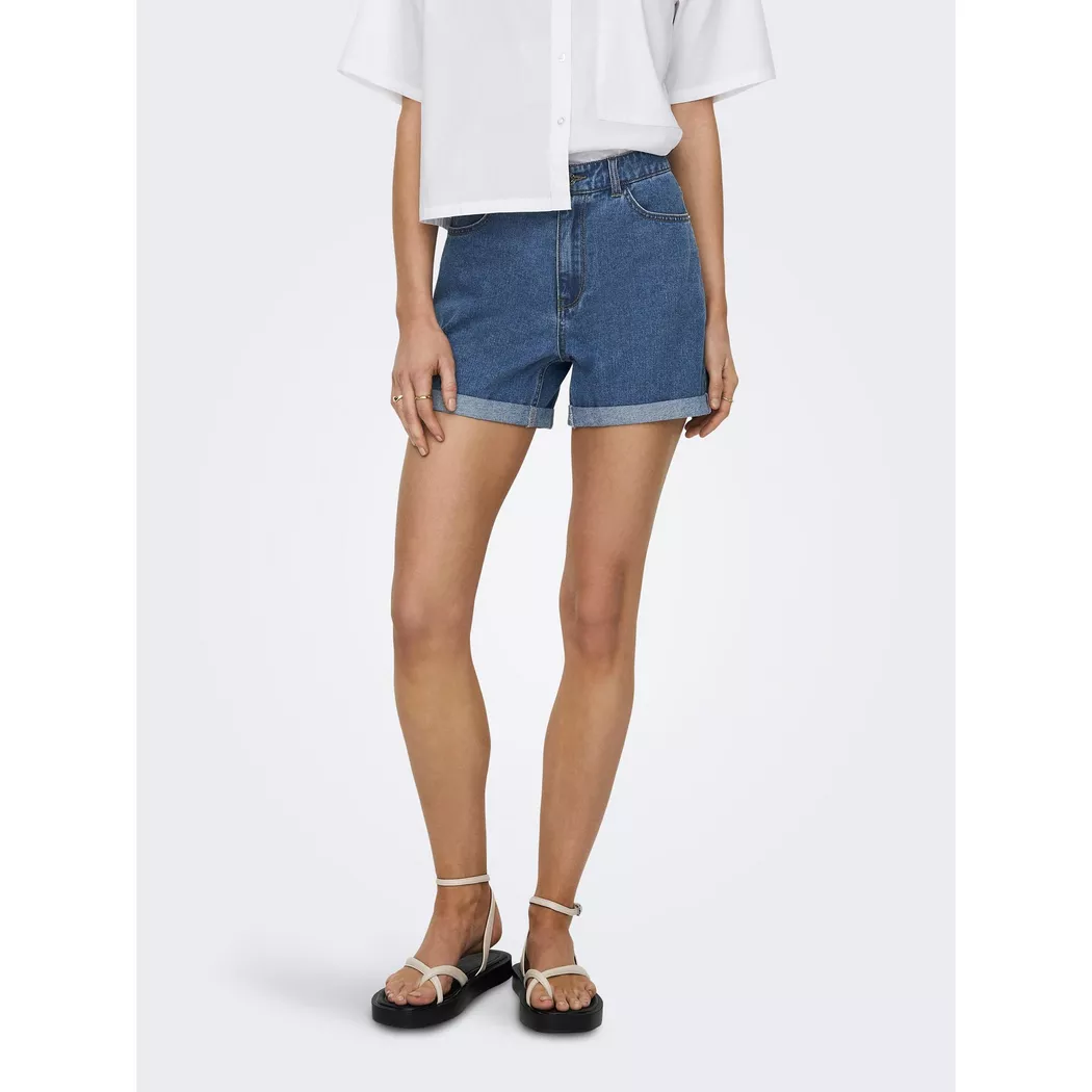 ONLY Shorts "ONLVEGA HW MOM DNM SHORTS NOOS" Baumwolle, regular fit, High Waist