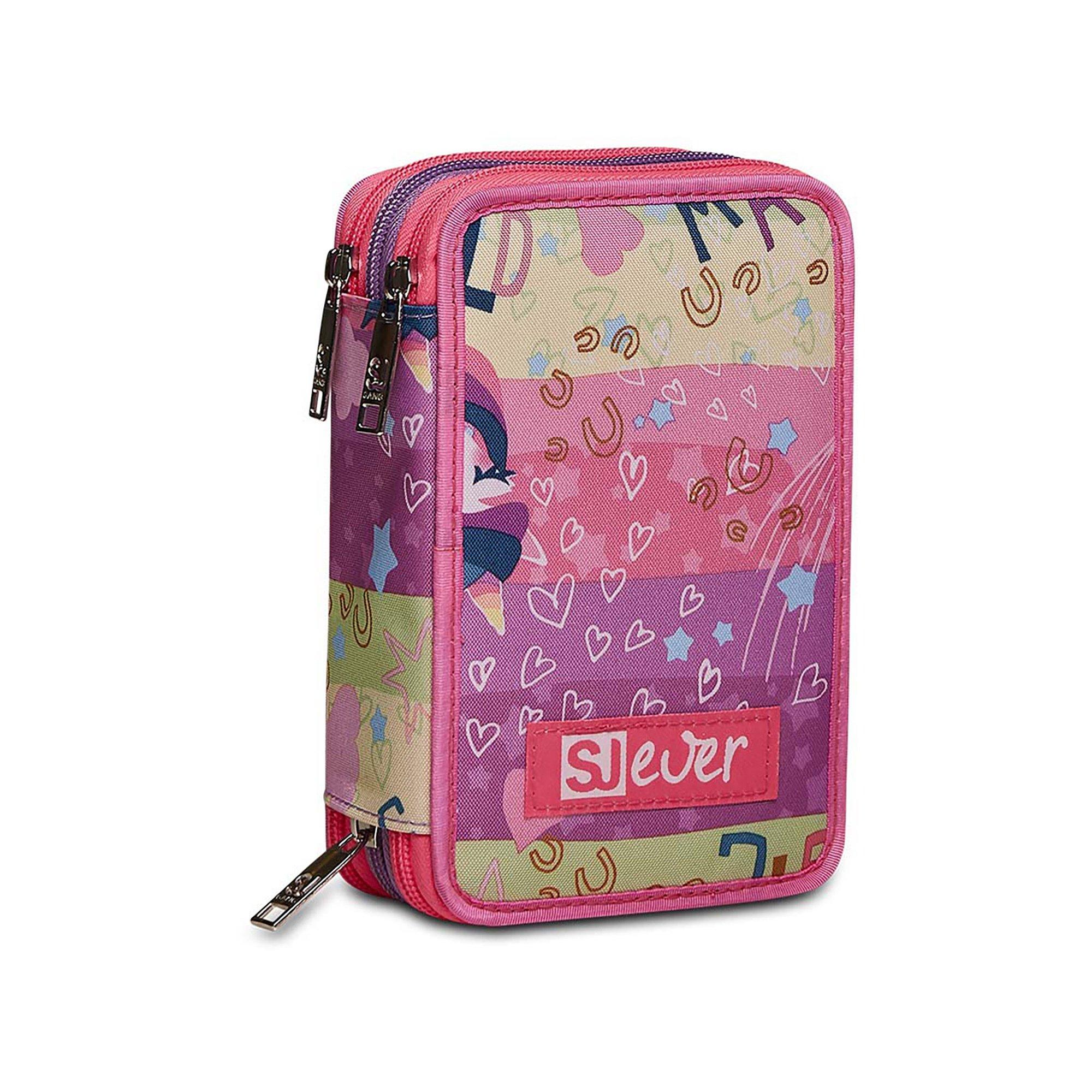 Five Star Federmäppchen Mit 3-Ring-Buch Befestigung - Steht Selbst, Mikro-Mesh Einsätze, Blau/pink, 20,3 Cm