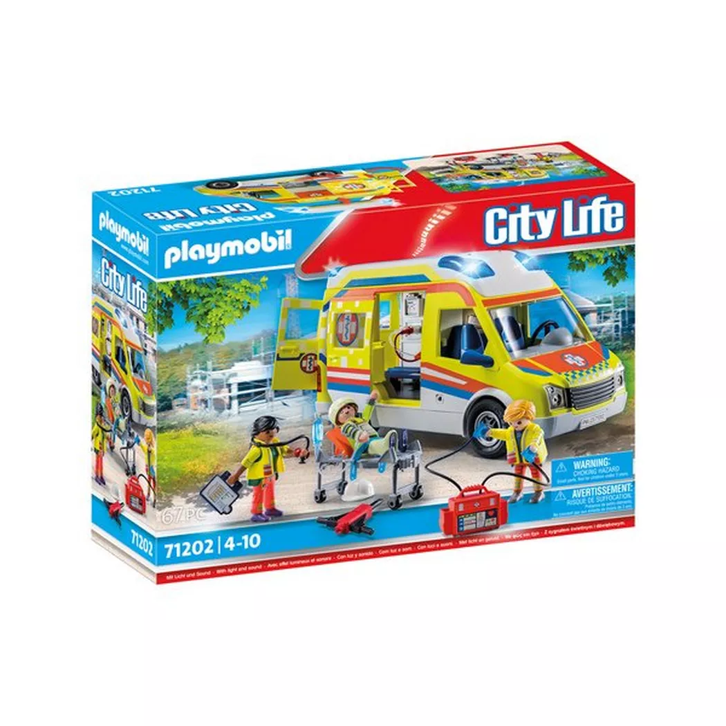 Playmobil - 71202 Rettungswagen mit Licht und Sound, Multicolor