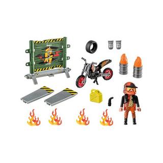 Playmobil  71256 Starter Pack Stunt Show Motorcycle con muro di fuoco 