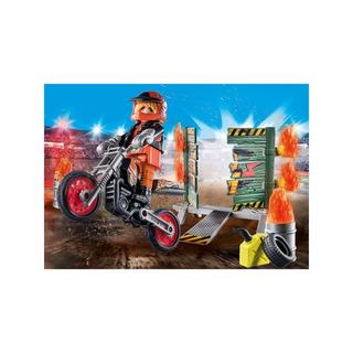 Playmobil  71256 Starter Pack Stunt Show Motorcycle con muro di fuoco 