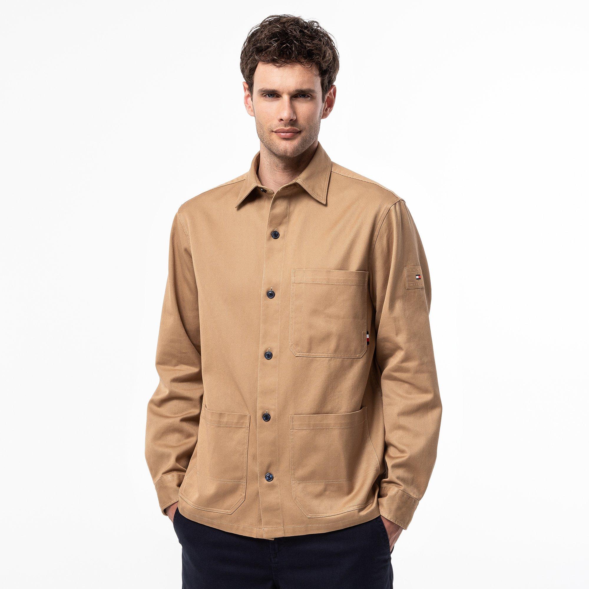 TOMMY HILFIGER HEAVY TWILL SOLID SHIRT JACKET Overshirt 