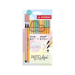 STABILO Fineliner Set Pen 68 & Point 88 Pastellove 