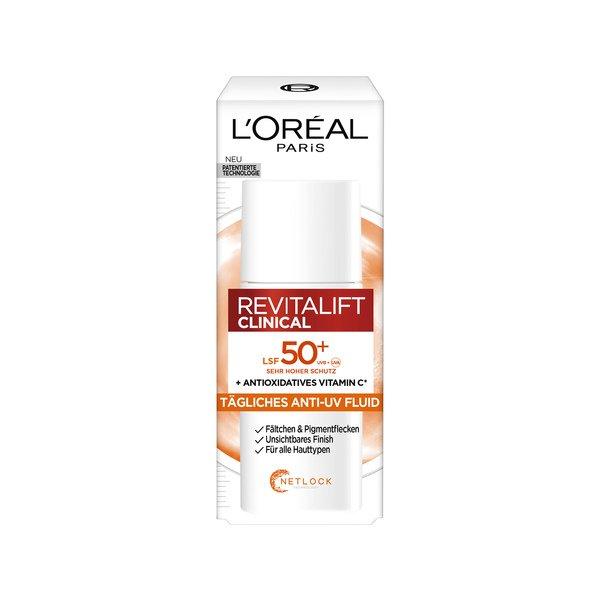 L'Oréal Paris Revitalift Vitamin Cfluid Revitalift Clinical Fluido Quotidiano Anti-UV Fps 50+ con Vitamina C Antiossidante 