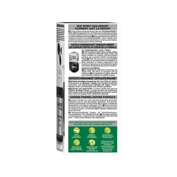 GARNIER  Hautklar Sérum Anti-Imperfections avec Charbon et 4% Niacinamid + AHA + BHA (Acide salicylique) 