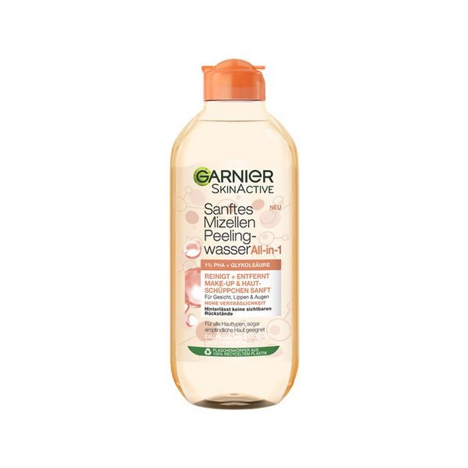 GARNIER  SkinActive Sanftes Mizellen Reinigungswasser All-in-1 mit Peeling-Effekt + 1% PHA + Glykolsäure 
