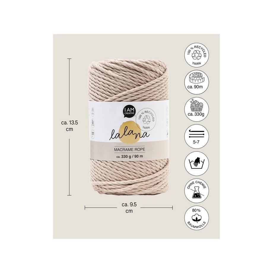 Lalana Bastelwolle Macrame Rope 