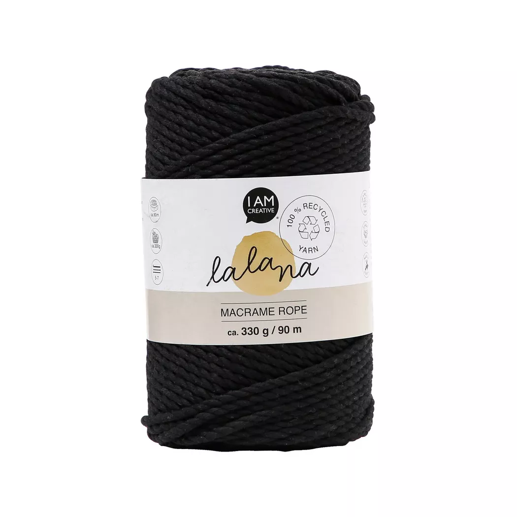 Lalana - Bastelwolle, 90M, Black