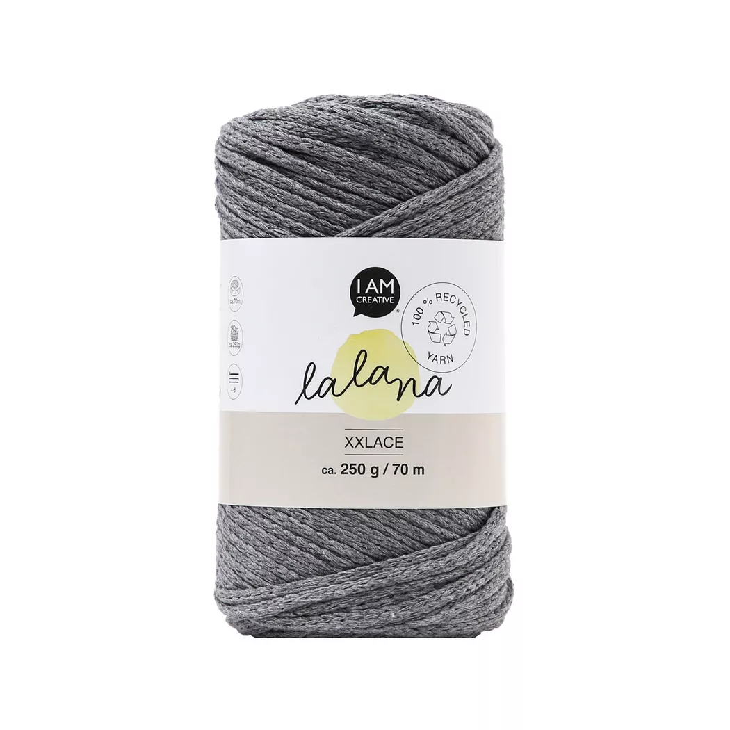 Lalana XXlace Craft Yarn Dark Gray 70m
