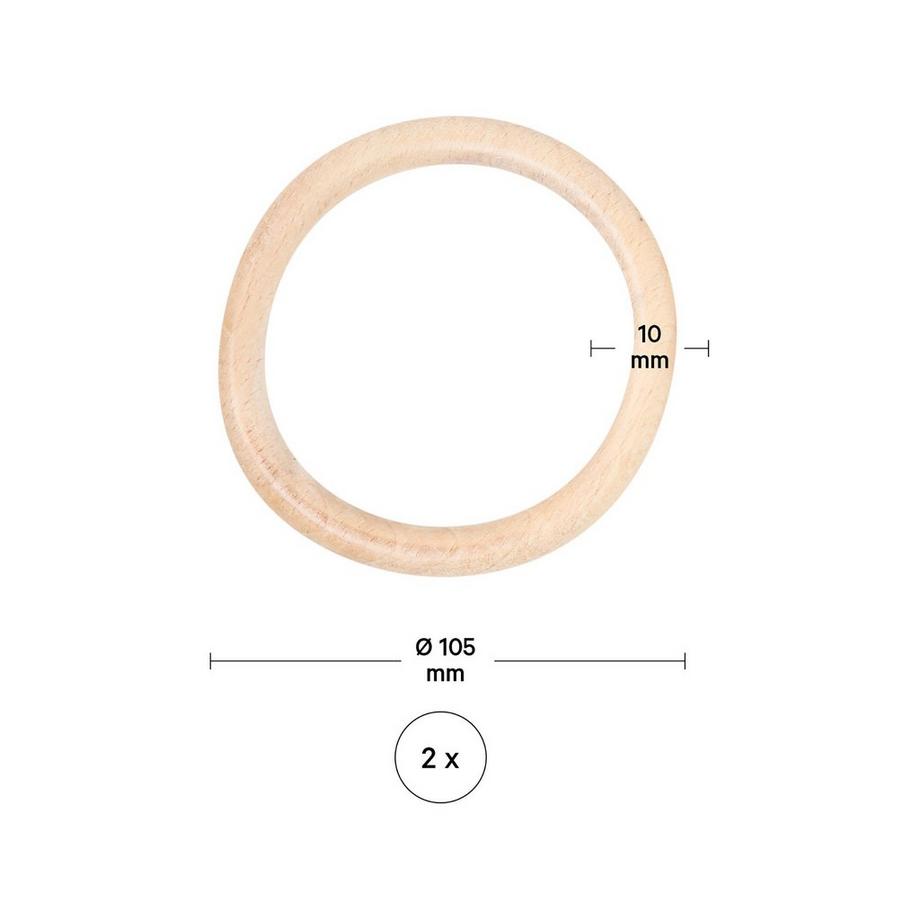 I am Creative Anello di legno Anelli di legno, 3.5 cm, 8 p. 