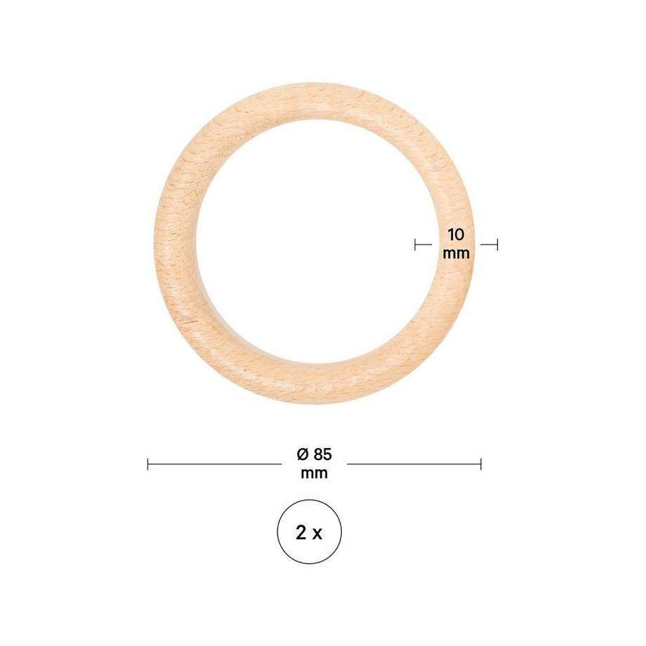 I am Creative Anello di legno Anelli di legno, 3.5 cm, 8 p. 