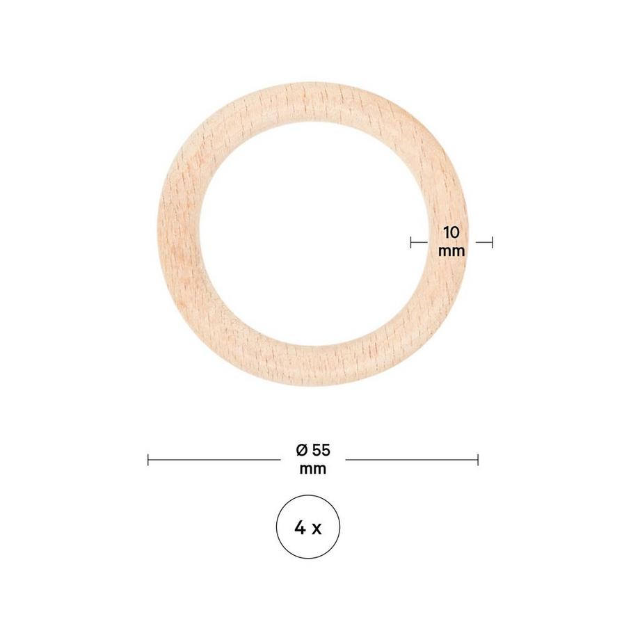 I am Creative Holzring Holzring, Buche, 3.5 cm, 8 S. 