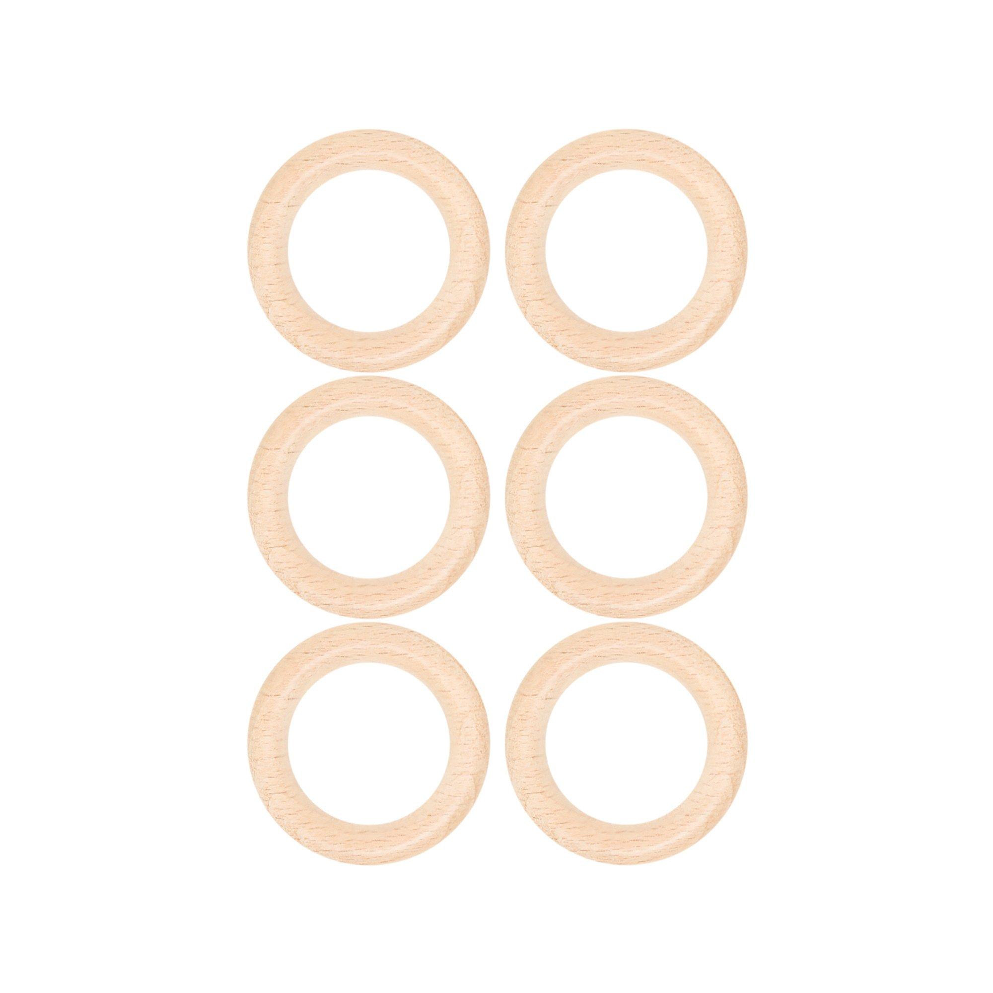 I am Creative Anello di legno Anelli di legno, 3.5 cm, 8 p. 