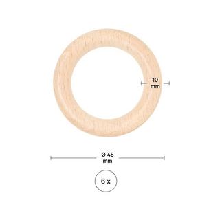 I am Creative Anello di legno Anelli di legno, 3.5 cm, 8 p. 
