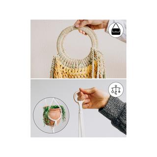 I am Creative Anello di legno Anelli di legno, 3.5 cm, 8 p. 