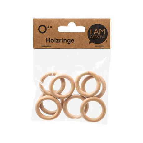 I am Creative Holzring Holzring, Buche, 3.5 cm, 8 S. 