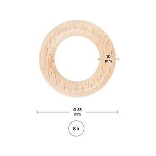 I am Creative Holzring Holzring, Buche, 3.5 cm, 8 S. 