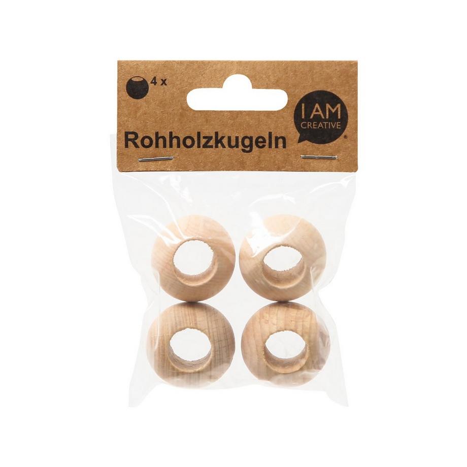 I am Creative Holzkugel Rohholzkugel, 10 mm, 35 S. 
