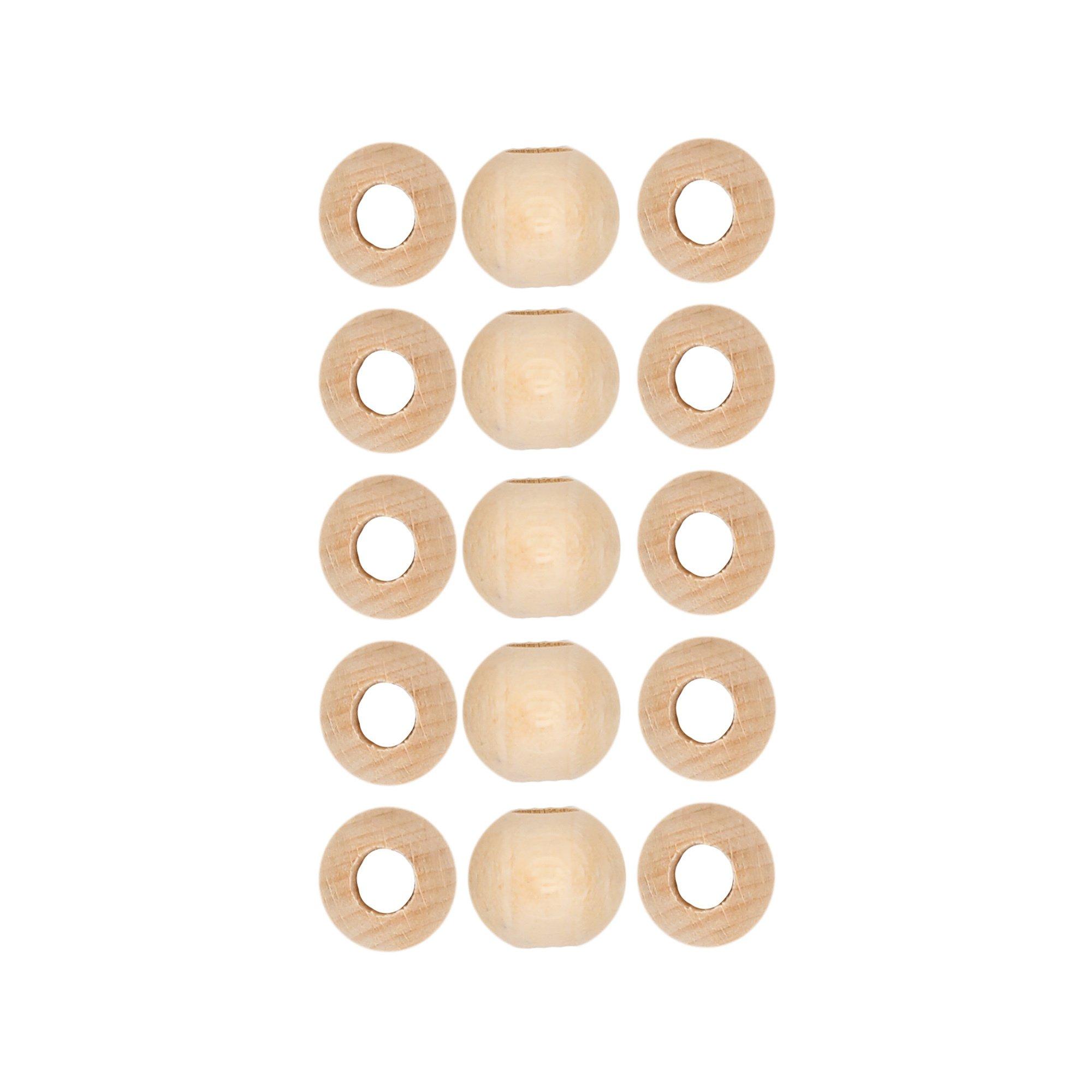 I am Creative Boule en bois Perles en bois, 10 mm, 35 p. 