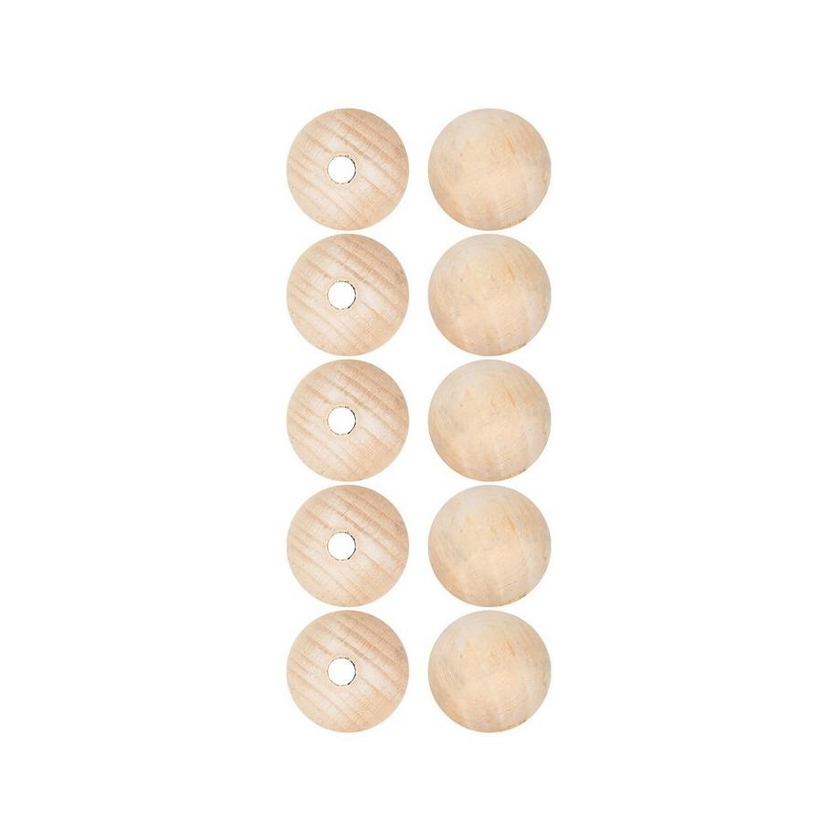 I am Creative Boule en bois Perles en bois, 10 mm, 35 p. 
