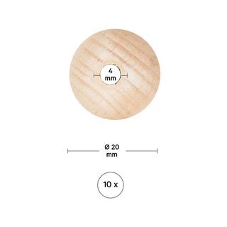 I am Creative Palla di legno Perline di legno, 10 mm, 35 p. 
