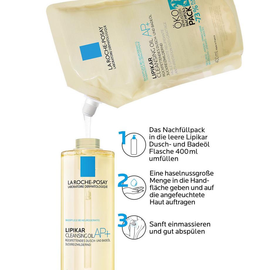 LA ROCHE POSAY Lipikar Duschöl AP+ Refill Lipikar Confezione di ricarica di olio per doccia e bagno AP+ 