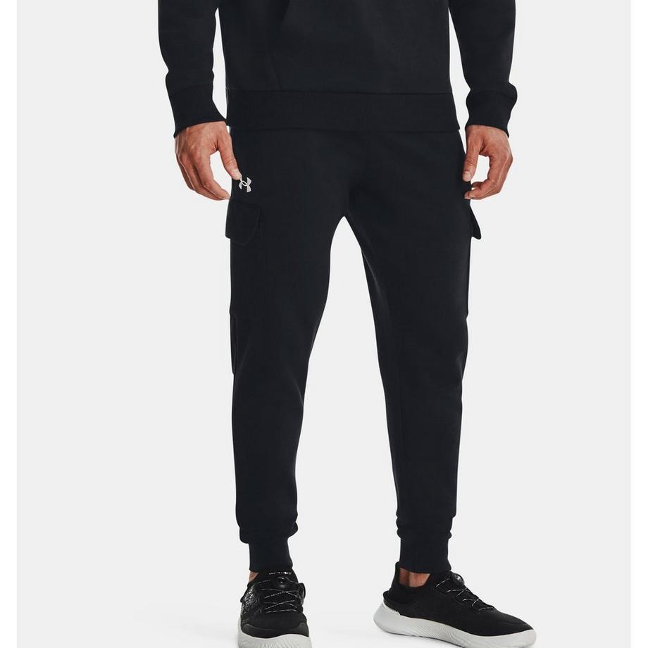 UNDER ARMOUR UA Rival Fleece Cargo Jogger-BLK Cargohose, Regular Fit 